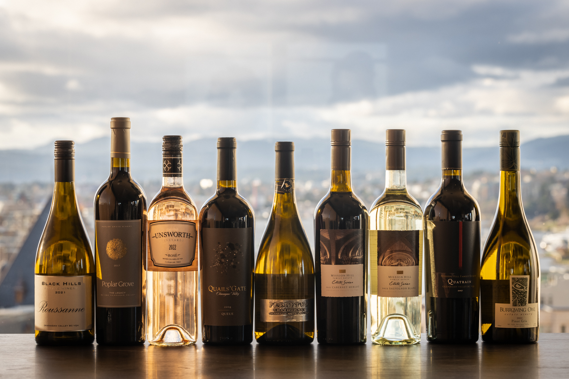 Wine with downtown Victoria views
