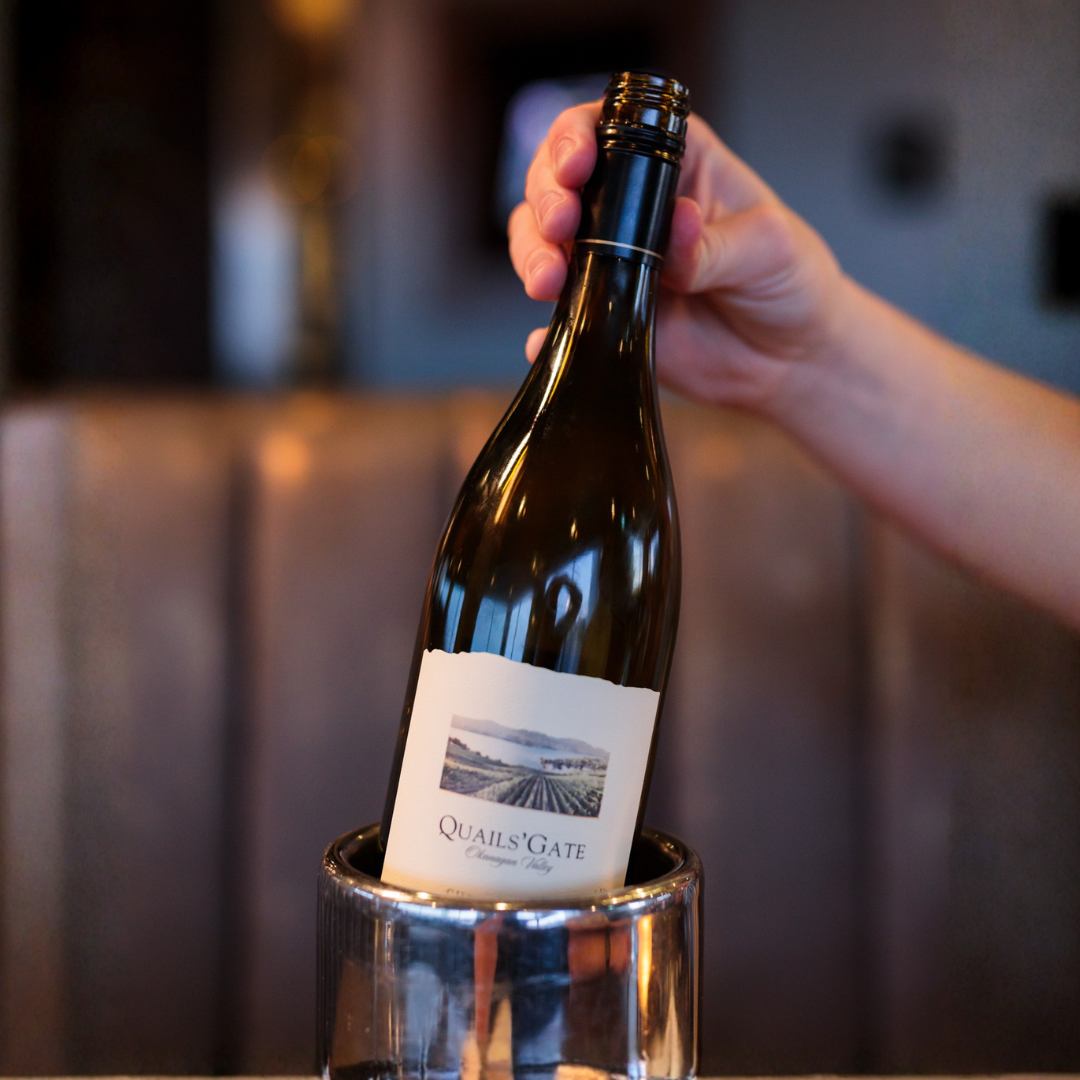Bottle of wine at Vista 18 restaurant