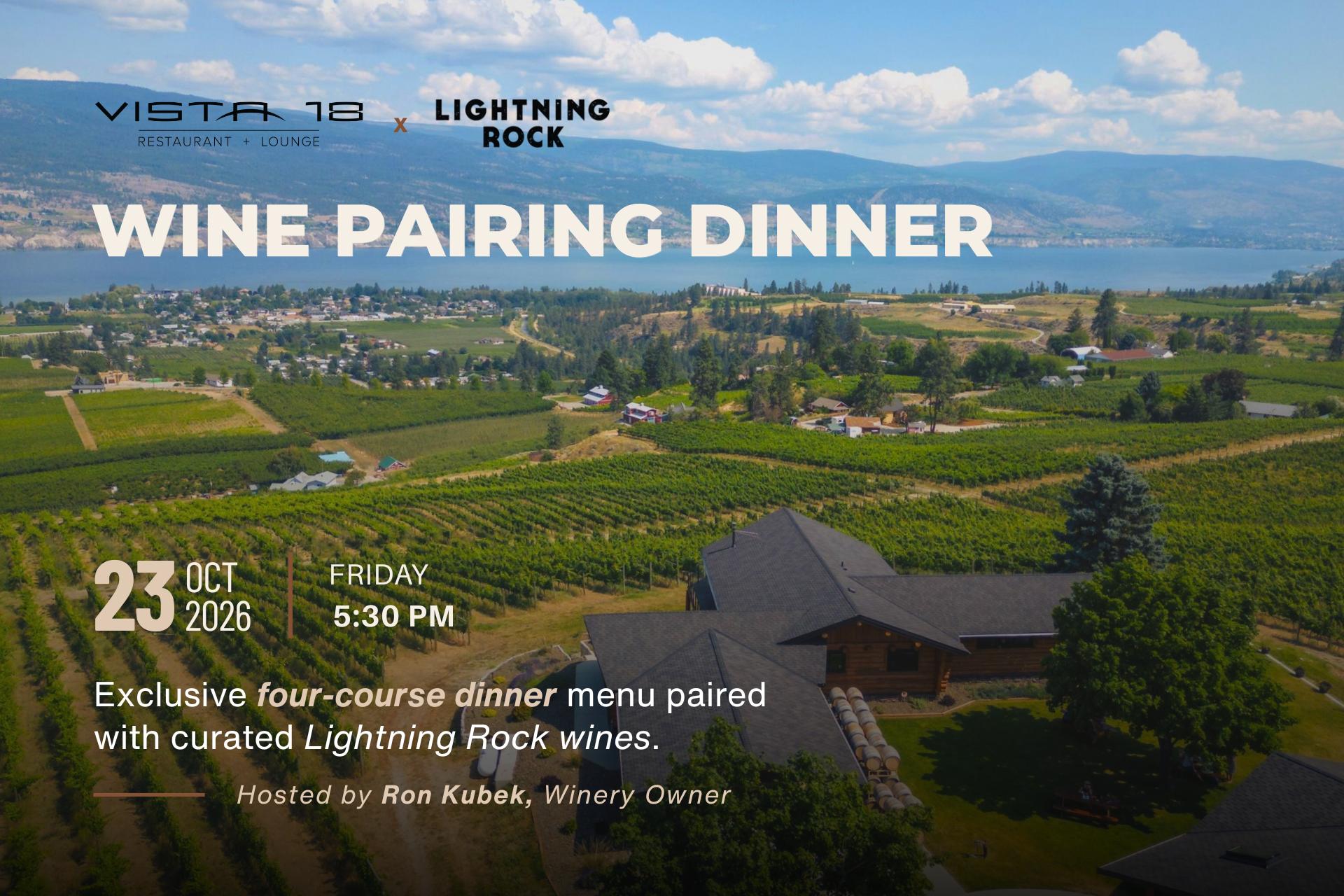 Wine Pairing Dinner x Lightning Rock Winery